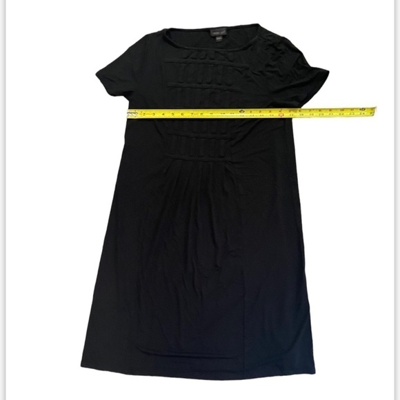 J Jill Wearever Collection S Black Short Sleeve Front Detail Pleat Jersey Dress - Picture 4 of 11